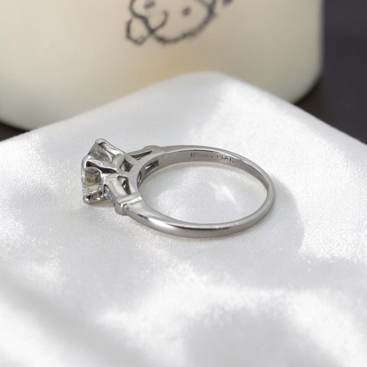 1.77ct GIA Old European Diamond Platinum Ring | Tapered Baguettes | Petra Star Vintage Vault - Petra StarEngagement Ring