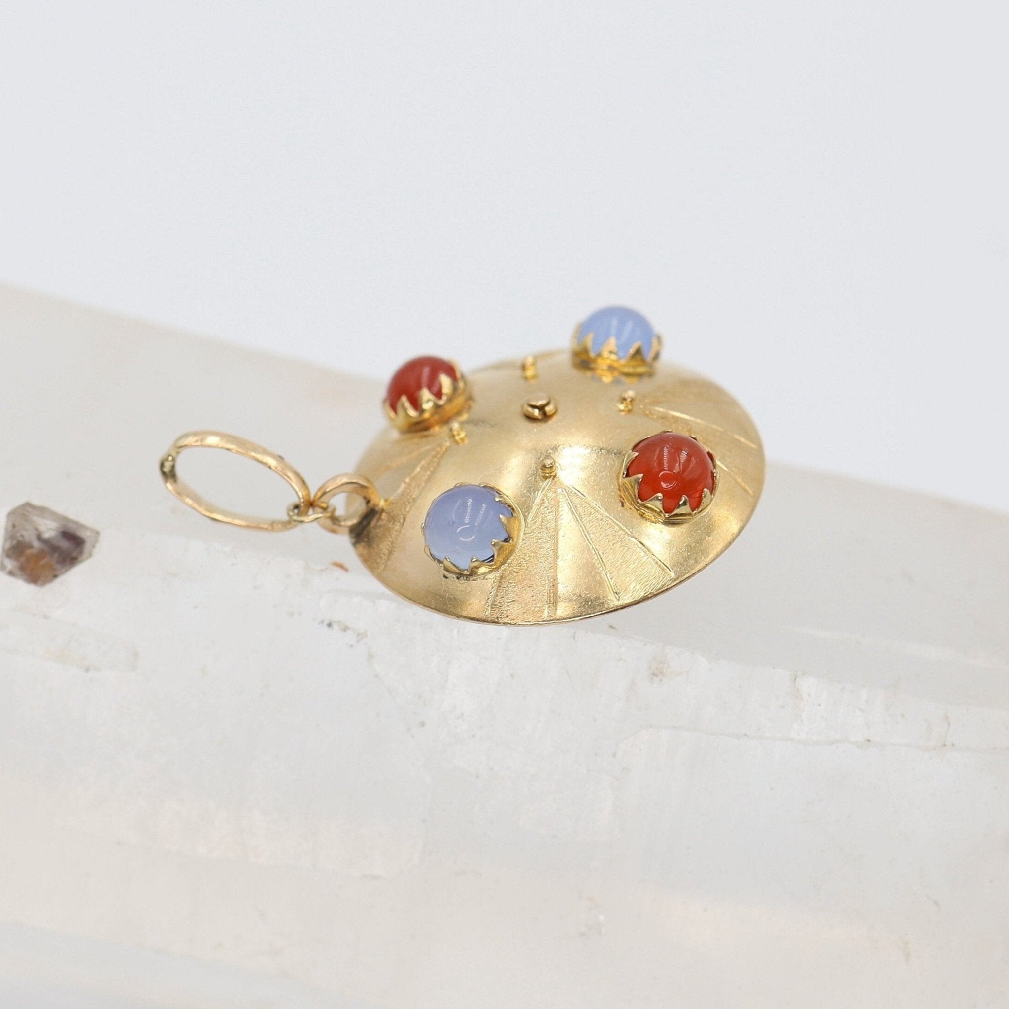 18K Vintage Moving Roulette Wheel Charm - Petra Star