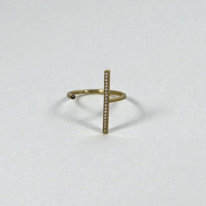 18k Gold Open Space Line Diamond Ring