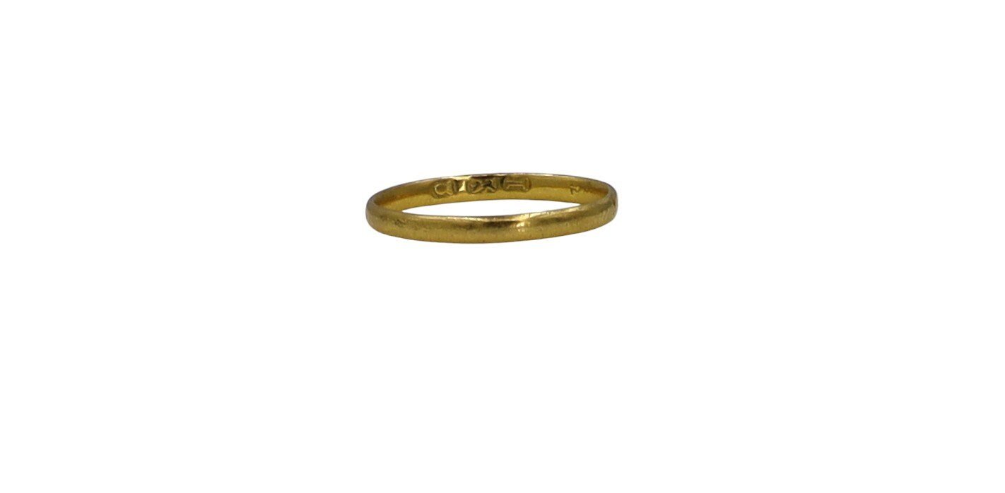 22k Yellow Gold Art Deco Band Hallmarked 1928 Sheffield - Petra Star