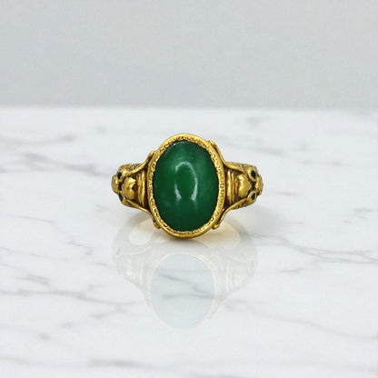 Art Nouveau Chinese Jade Ring 24k - Petra Star