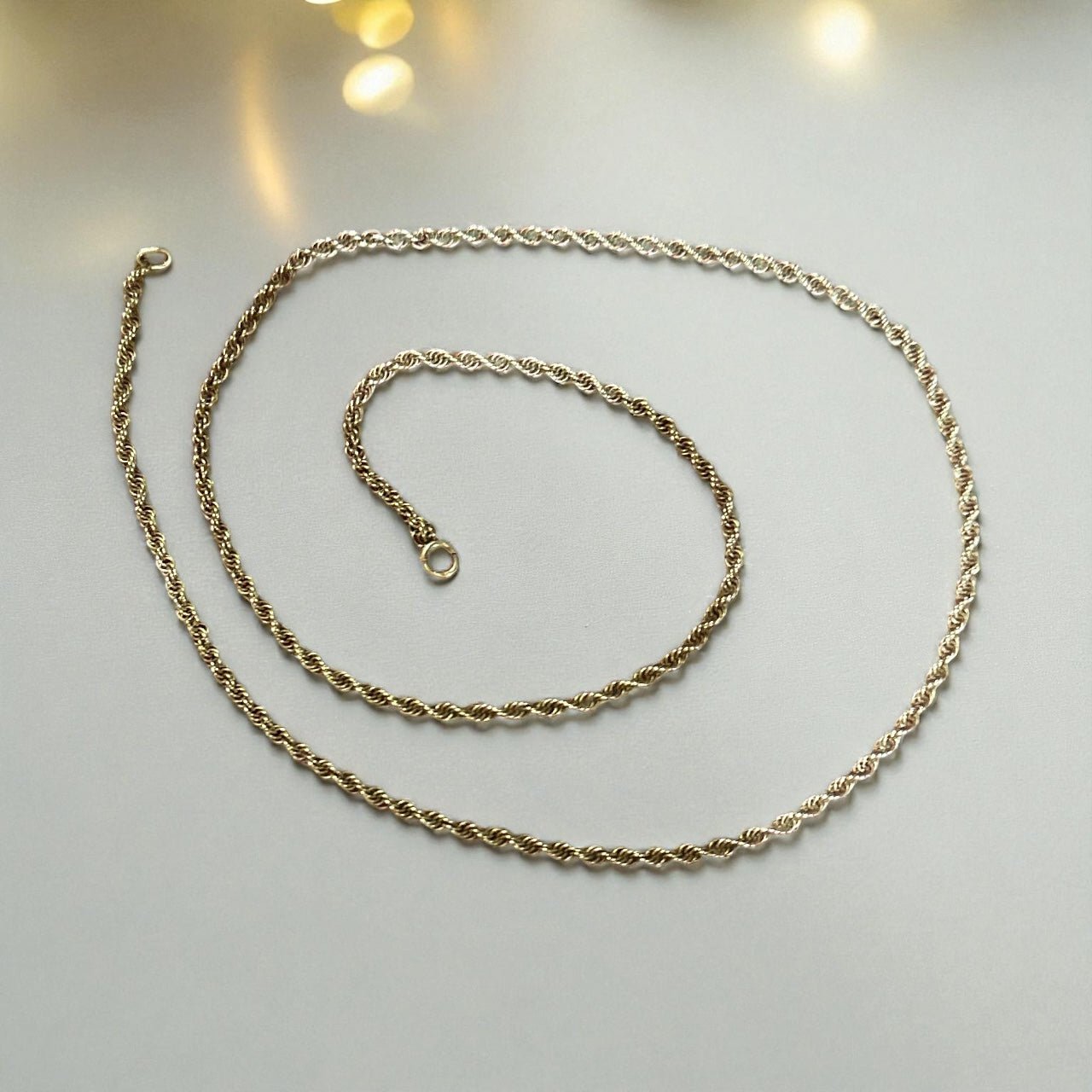 28" Vintage 14k Yellow Gold Rope Chain - Petra Star