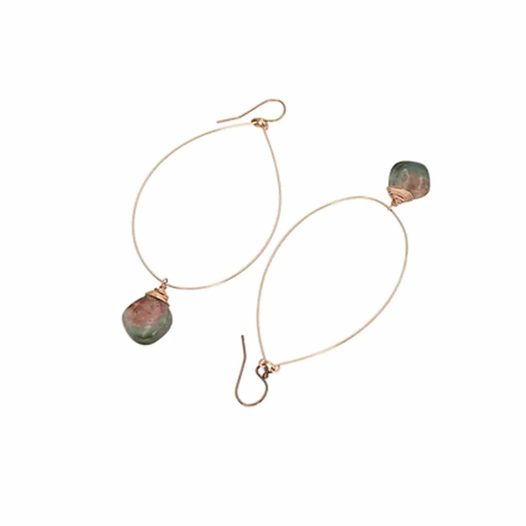 Petra Star watermelon-shaped earrings with colorful slivers, stylish jewelry for a fun, vibrant accessory.