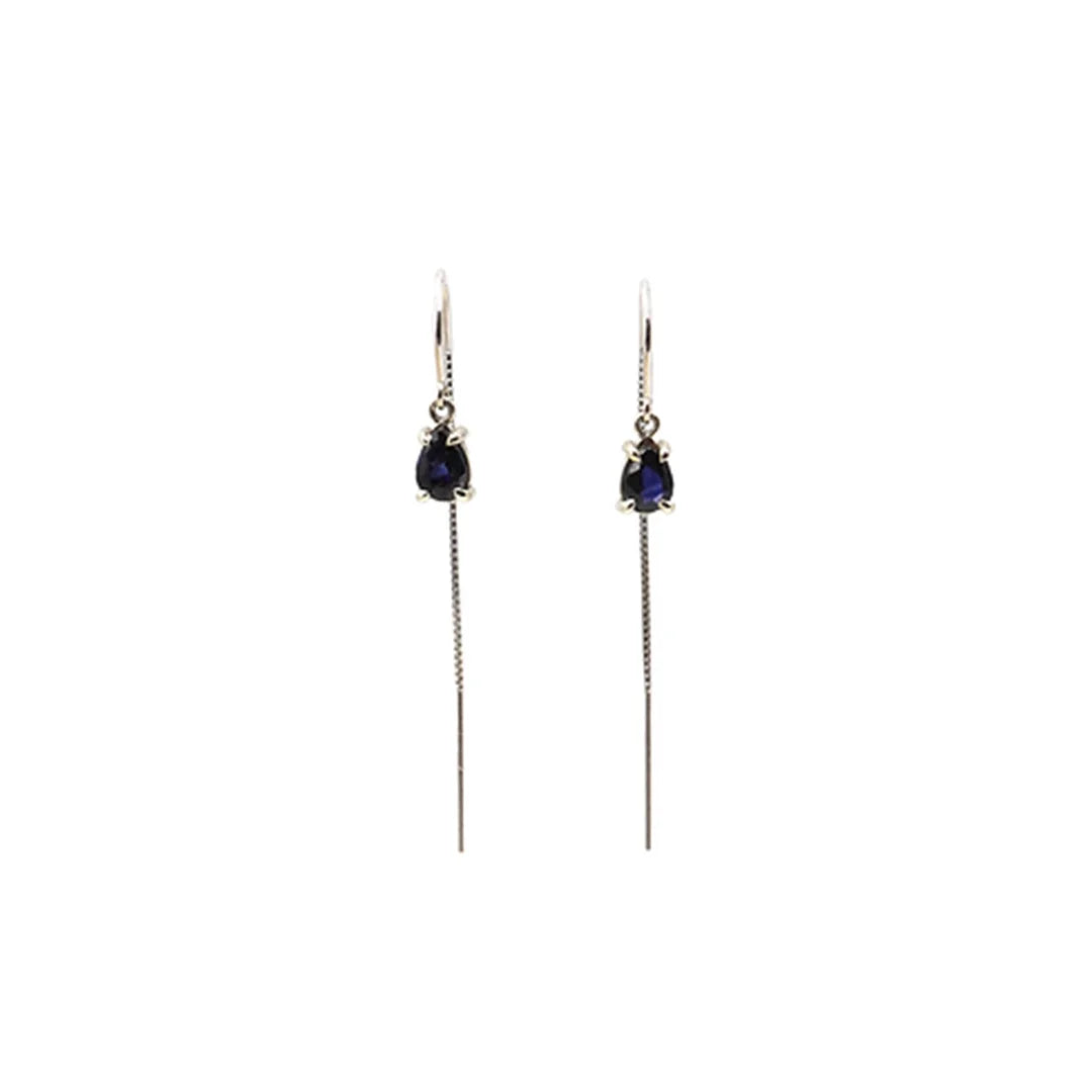 Sapphire Threaders in 14k White Gold - Petra Star