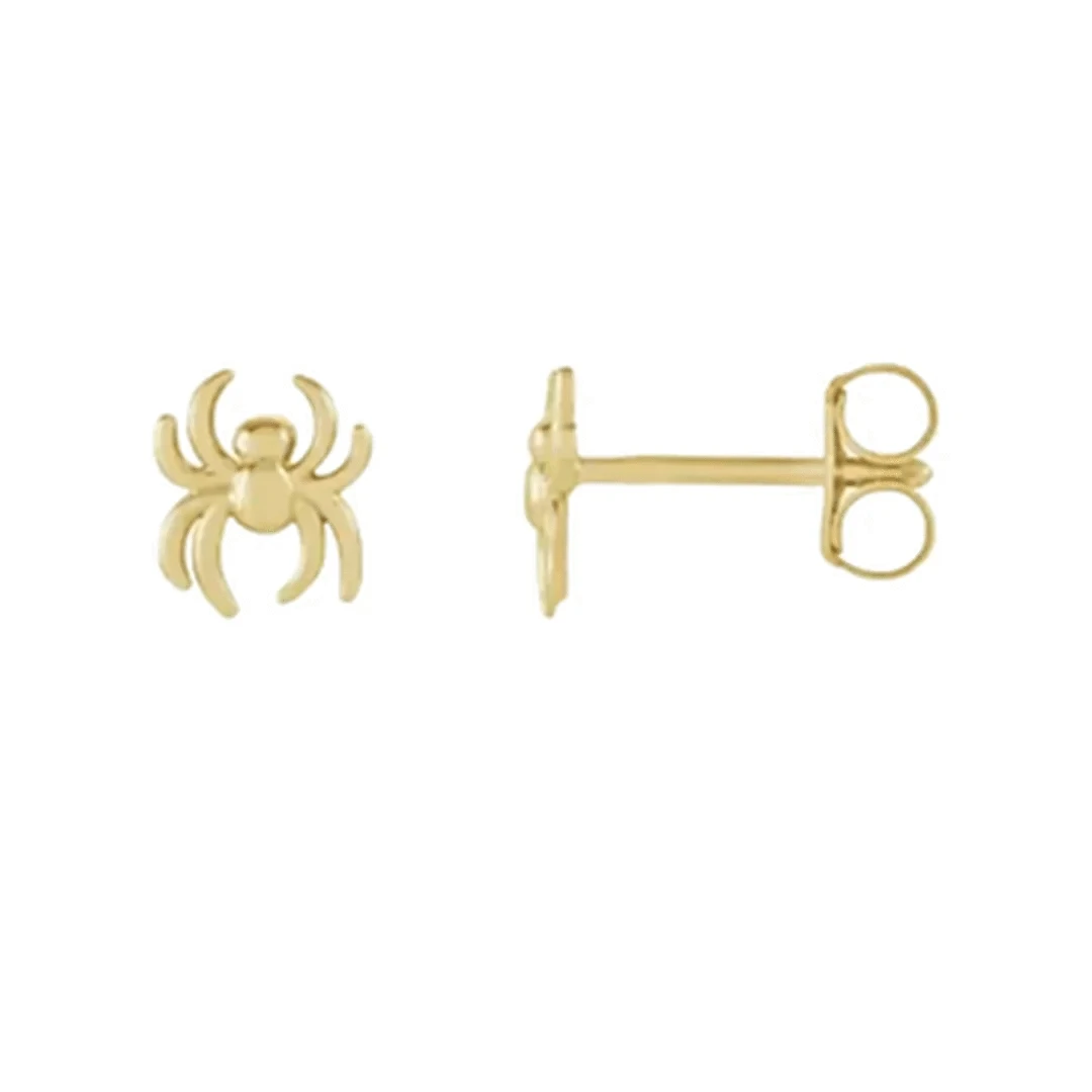 Silver Spooky Spider single stud earring from PS featuring a detailed spider design for a gothic jewelry style.