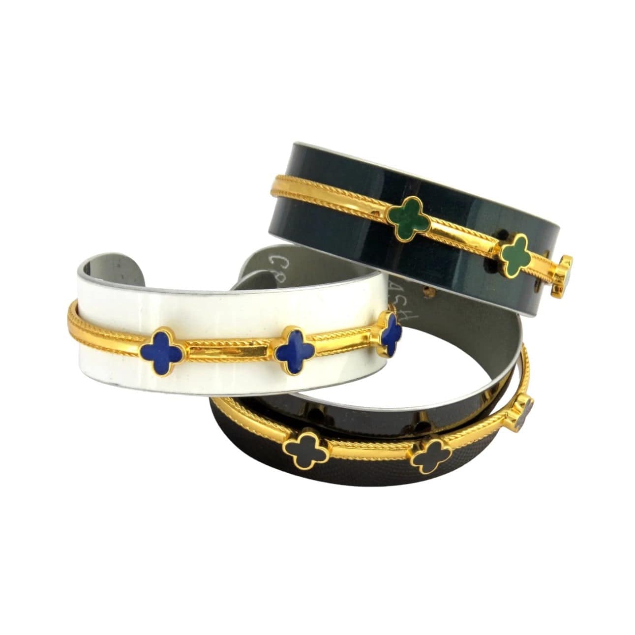 Silver Audi R8 Clover Cuff bracelet by CRASH Jewelry featuring a sleek car-inspired design with a clover detail.