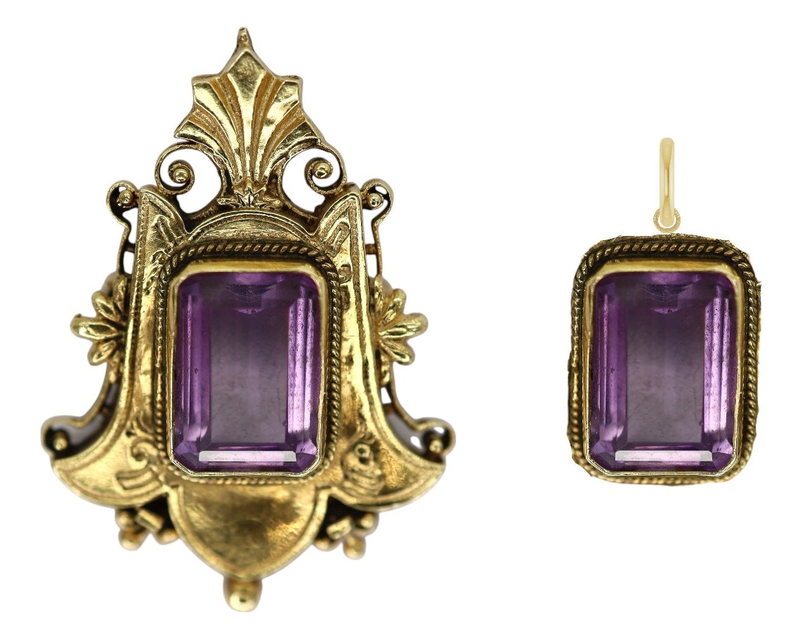 Purple amethyst pendant from PS's Pendant MakeOver collection, featuring a polished gemstone on a silver chain.
