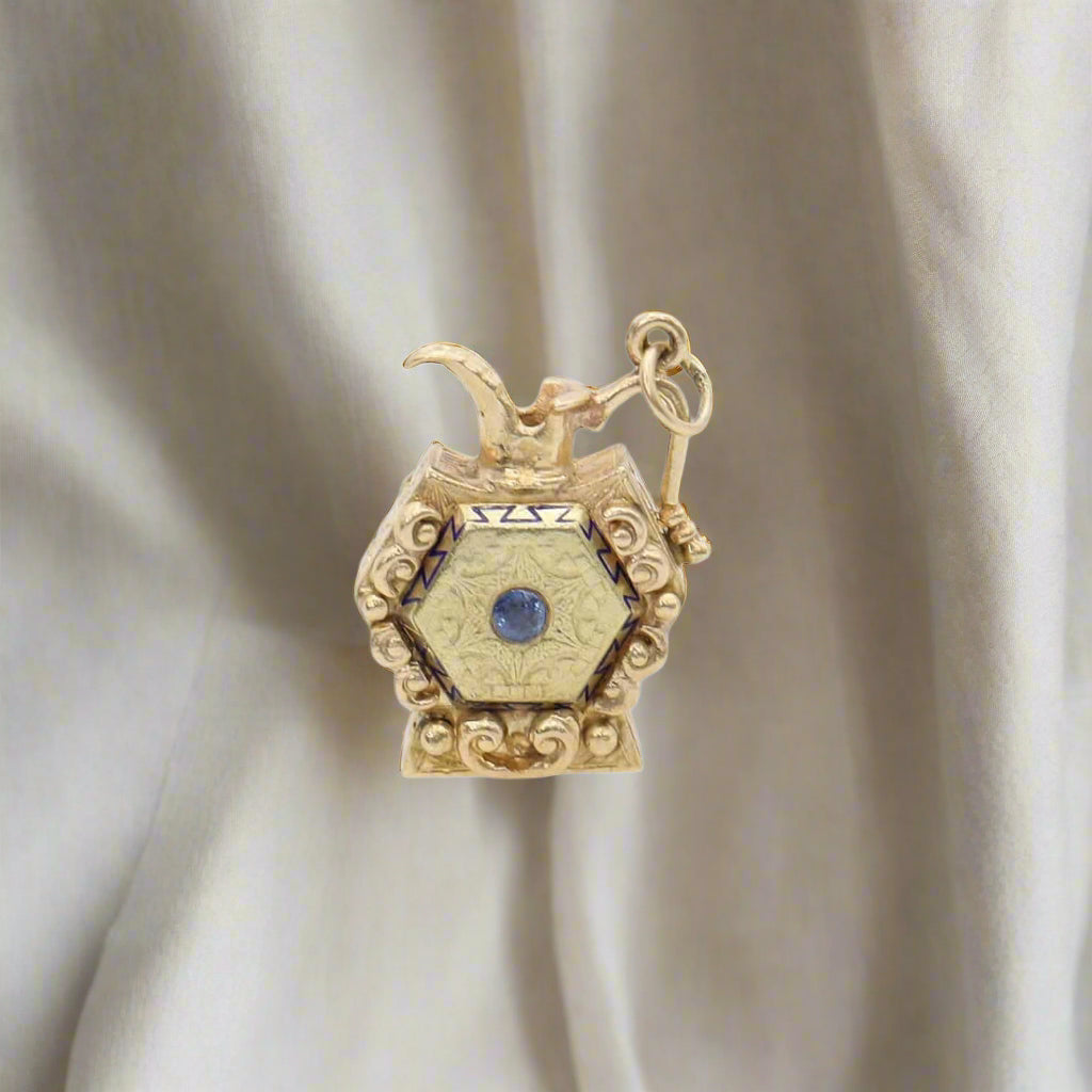 Antique 14k Gold Charm Pitcher Pendant / 12.2 Grams - Petra Star