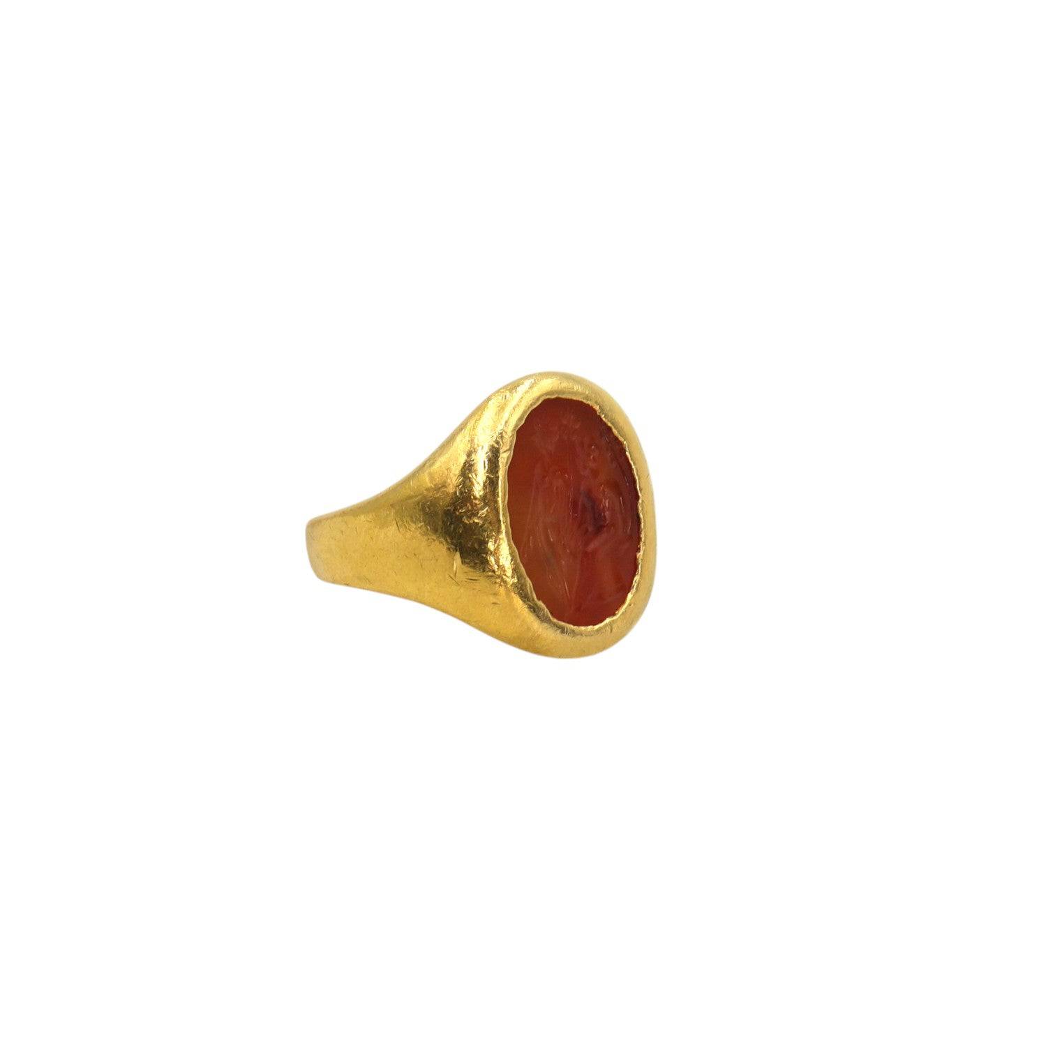 Ancient Intaglio Ring in 22k Buttery Gold - Petra Star