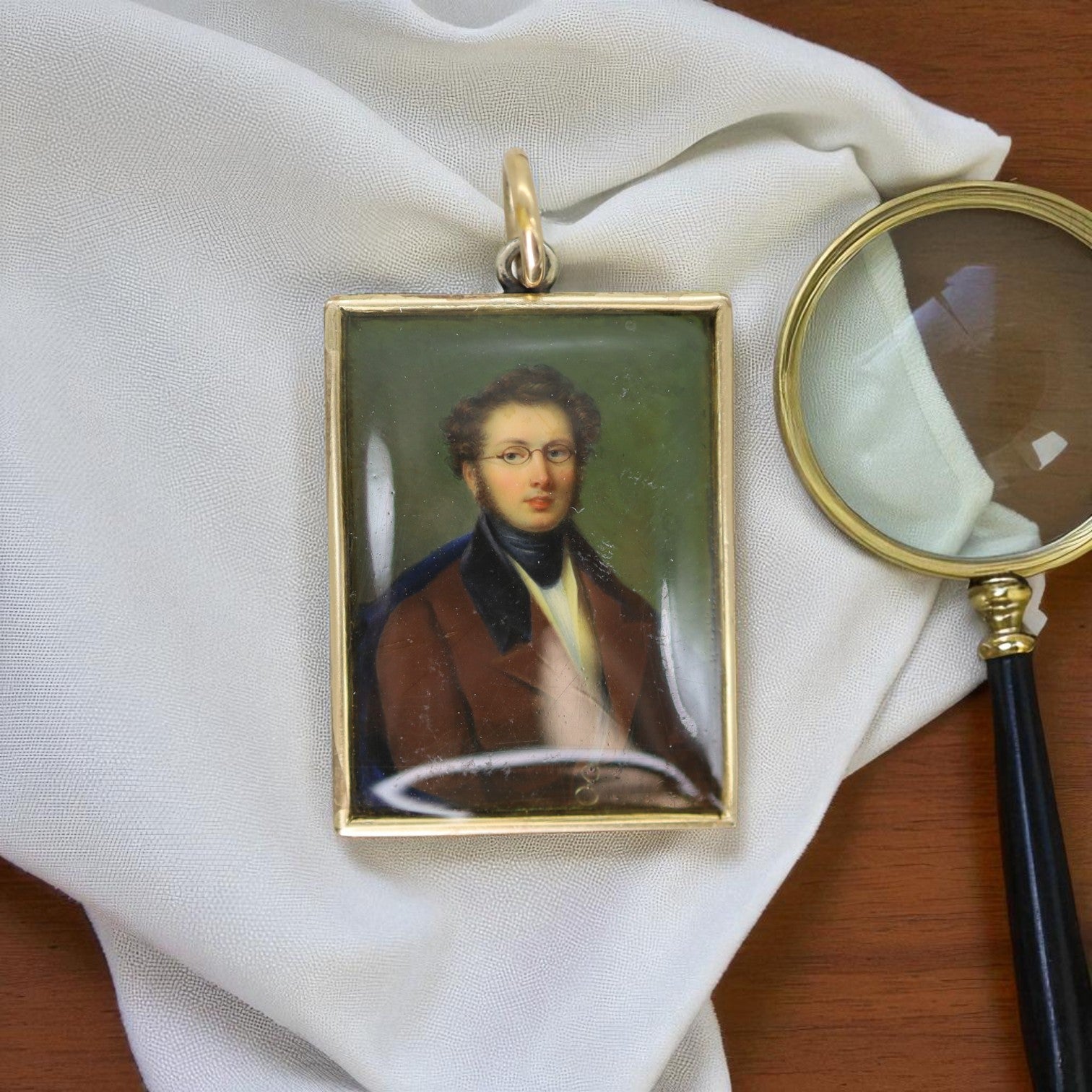 19th-Century Miniature Portrait of a Gentleman – Gilt Metal & Silver Back | Petra Star - Petra Star