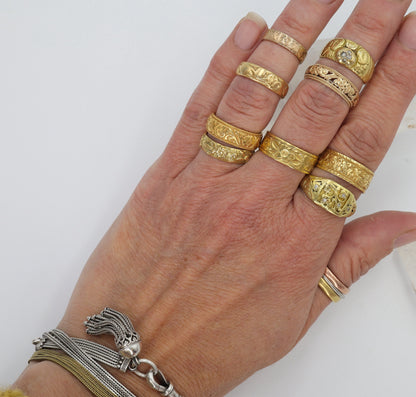 Art Nouveau 18k Cherry Blossom Band - Petra Star