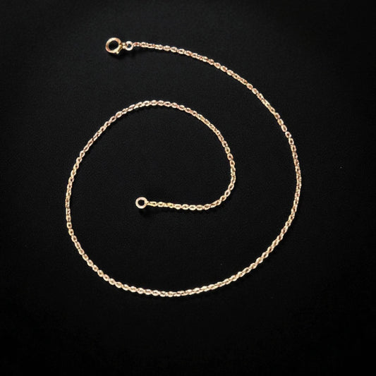 Antique 15k Yellow Gold Heavy Curb Link Chain – 16.5” Length