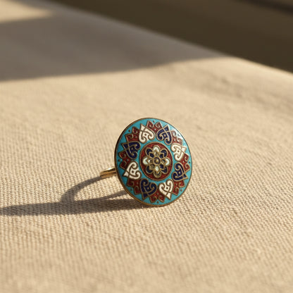 Victorian Enamel Ring in 14k Yellow Gold Ring Victorian - DK382 - Petra Star