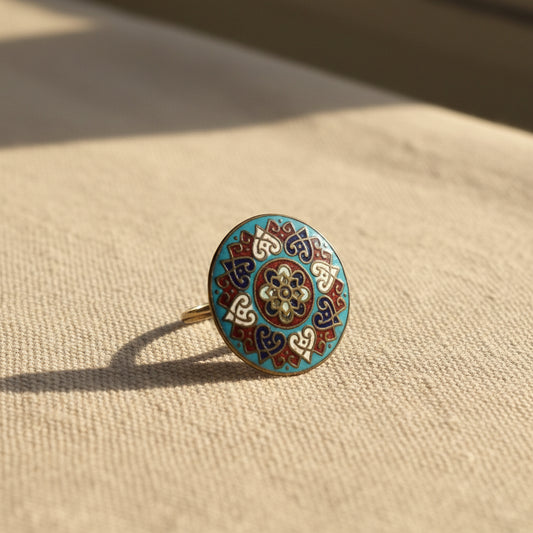 Victorian Enamel Ring in 14k Yellow Gold Ring Victorian - DK382 - Petra Star