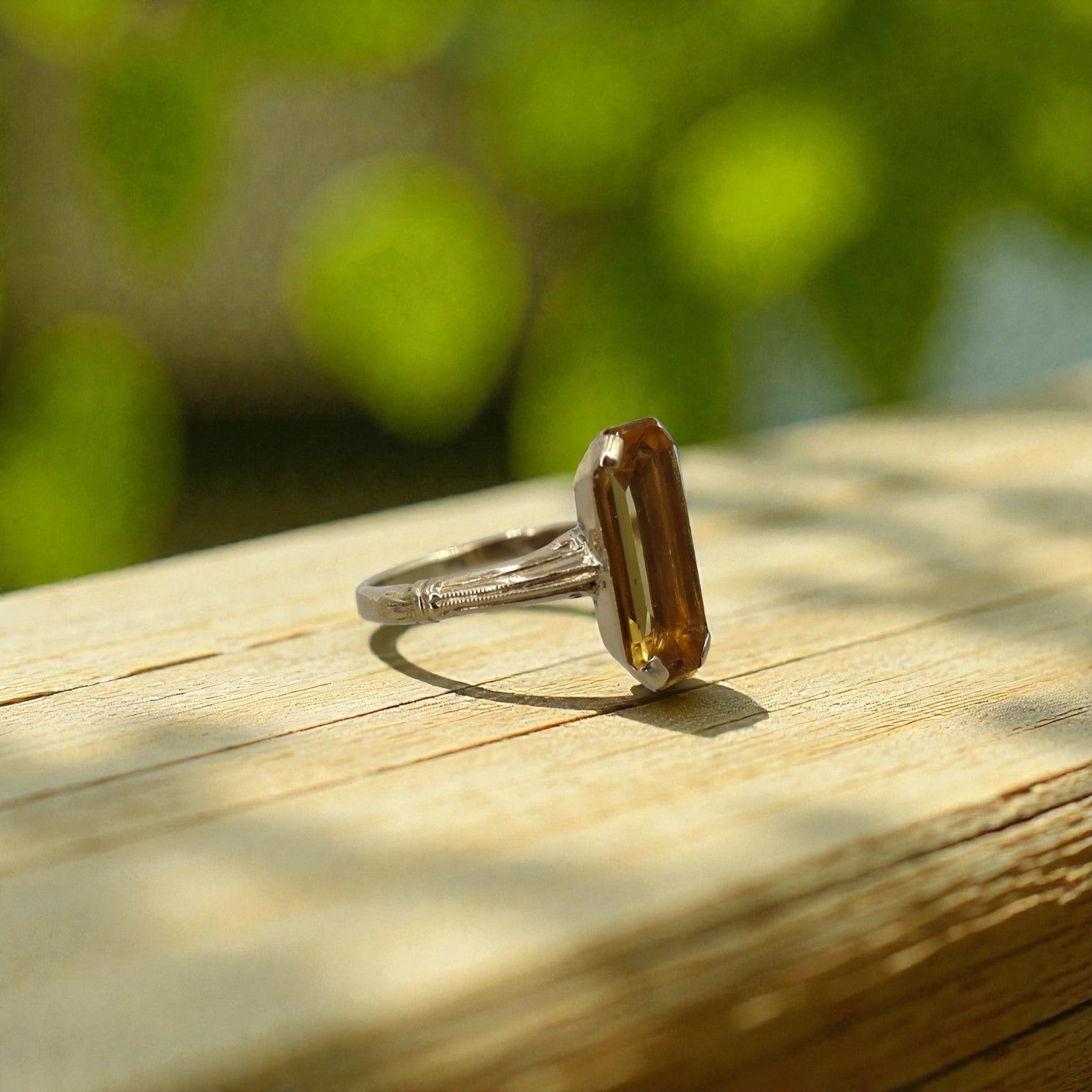 Art Deco Paste Ring in 10k Yellow Gold - Petra Star