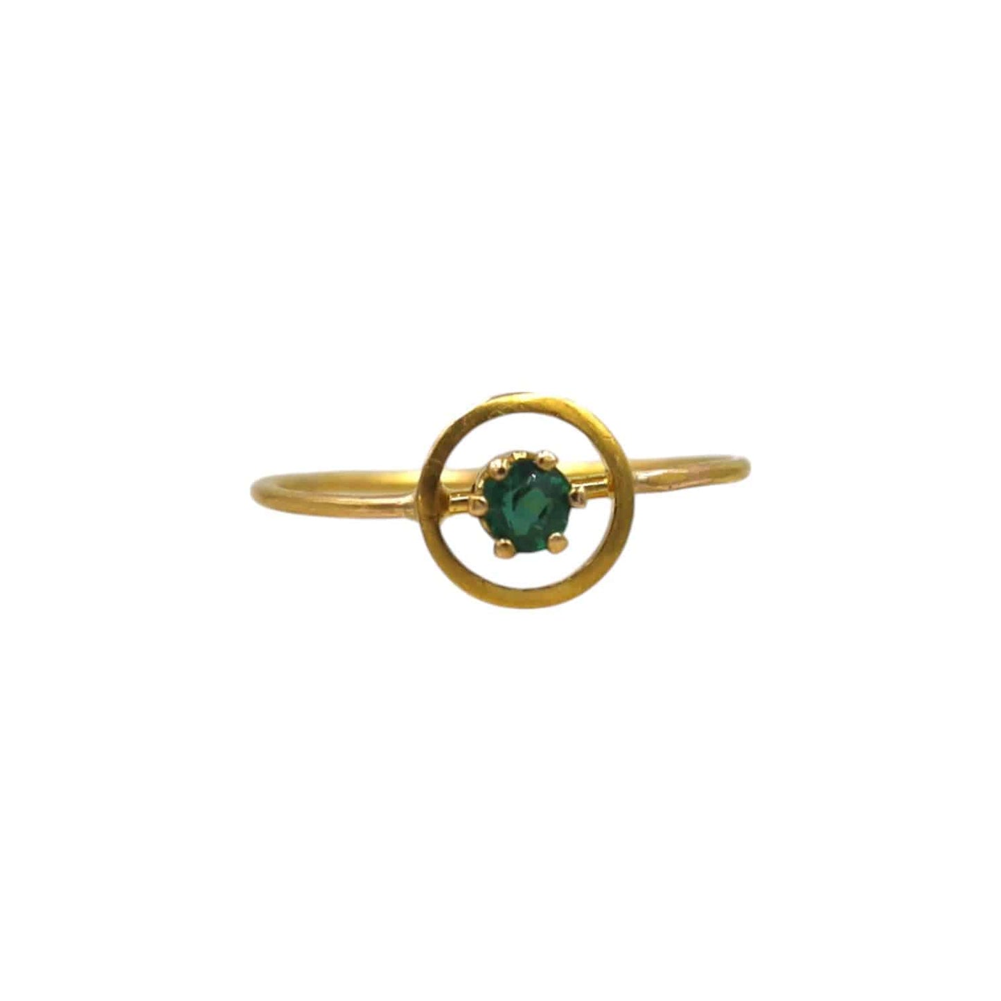 Art Deco Emerald Ring in 18k Yellow Gold - Petra Star