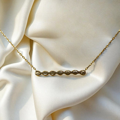 Antique Art Nouveau Pearl Bar Necklace 14k Gold - Petra Star