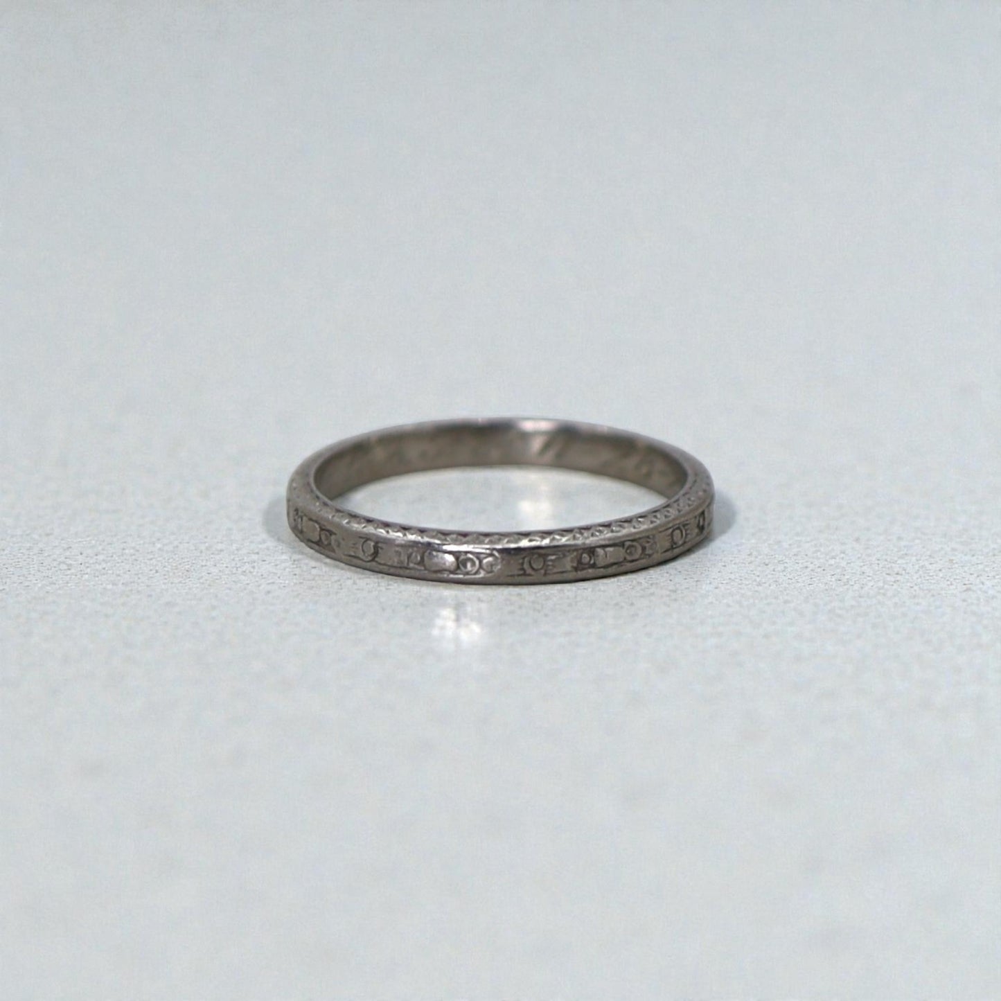 Art Deco Band in Platinum Dated 11.28.23 Size 6 - Petra Star