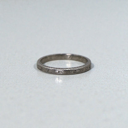 Art Deco Band in Platinum Dated 11.28.23 Size 6 - Petra Star