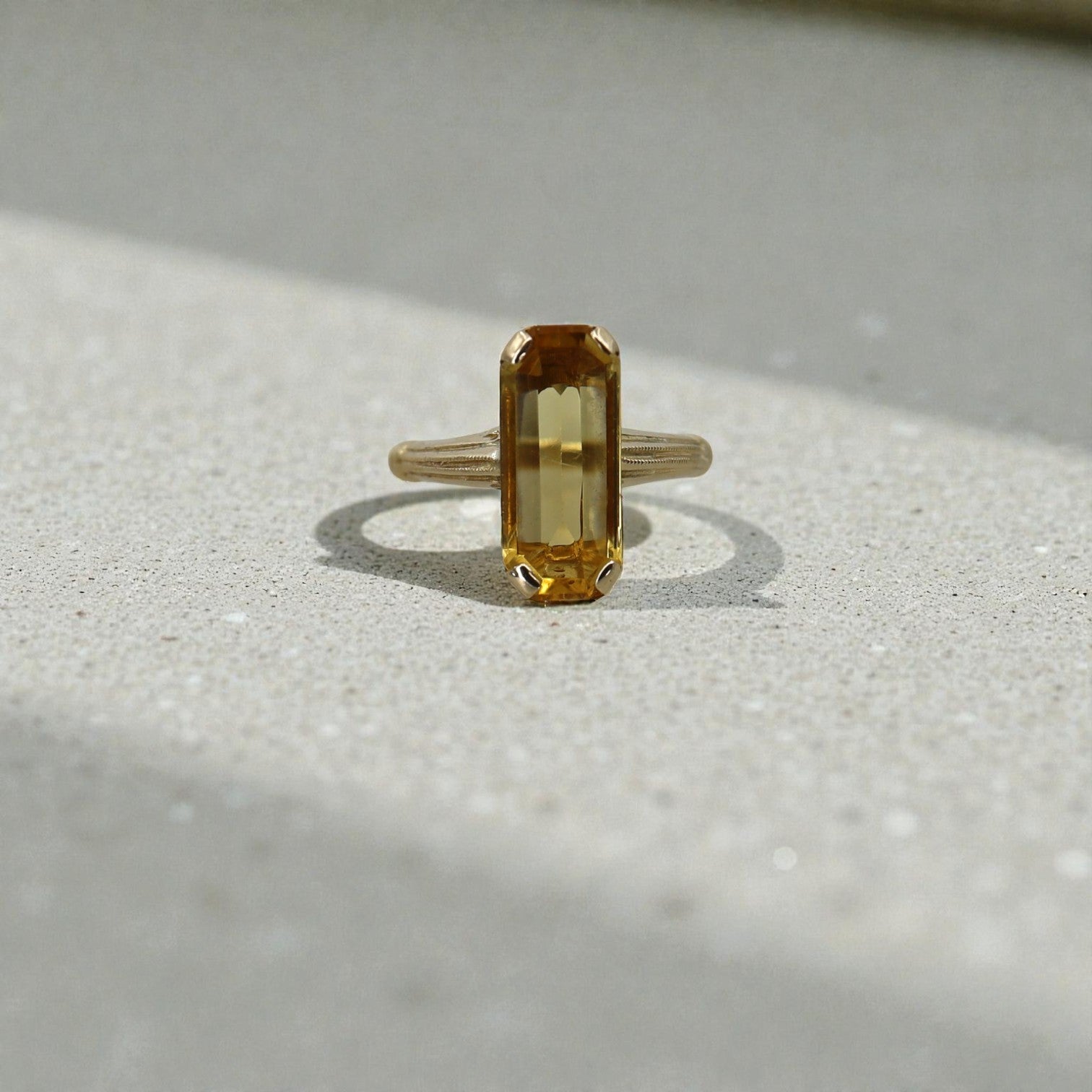 Art Deco Paste Ring in 10k Yellow Gold - Petra Star
