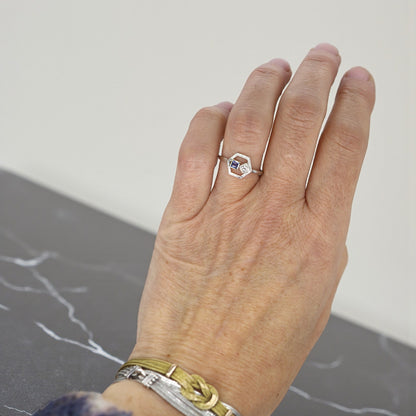 Art Deco Sapphire and Diamond Ring in Platinum