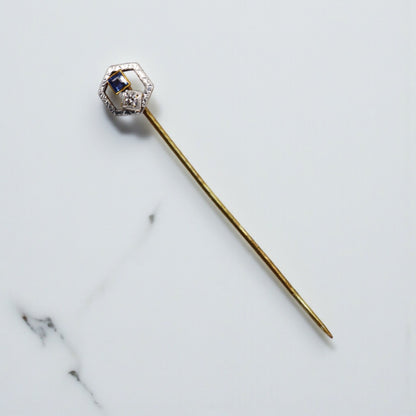 Art Deco Sapphire and Diamond Ring in Platinum