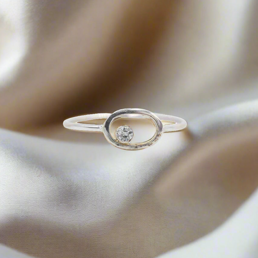 Platinum Arts & Crafts Diamond Ring by The Vintage Vault featuring intricate vintage design and sparkling diamonds.