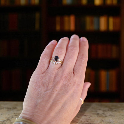 Hexagonal Teal Blue Sapphire Ring - Petra Star