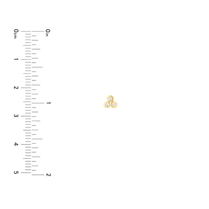 Diamond Earring next to a ruler