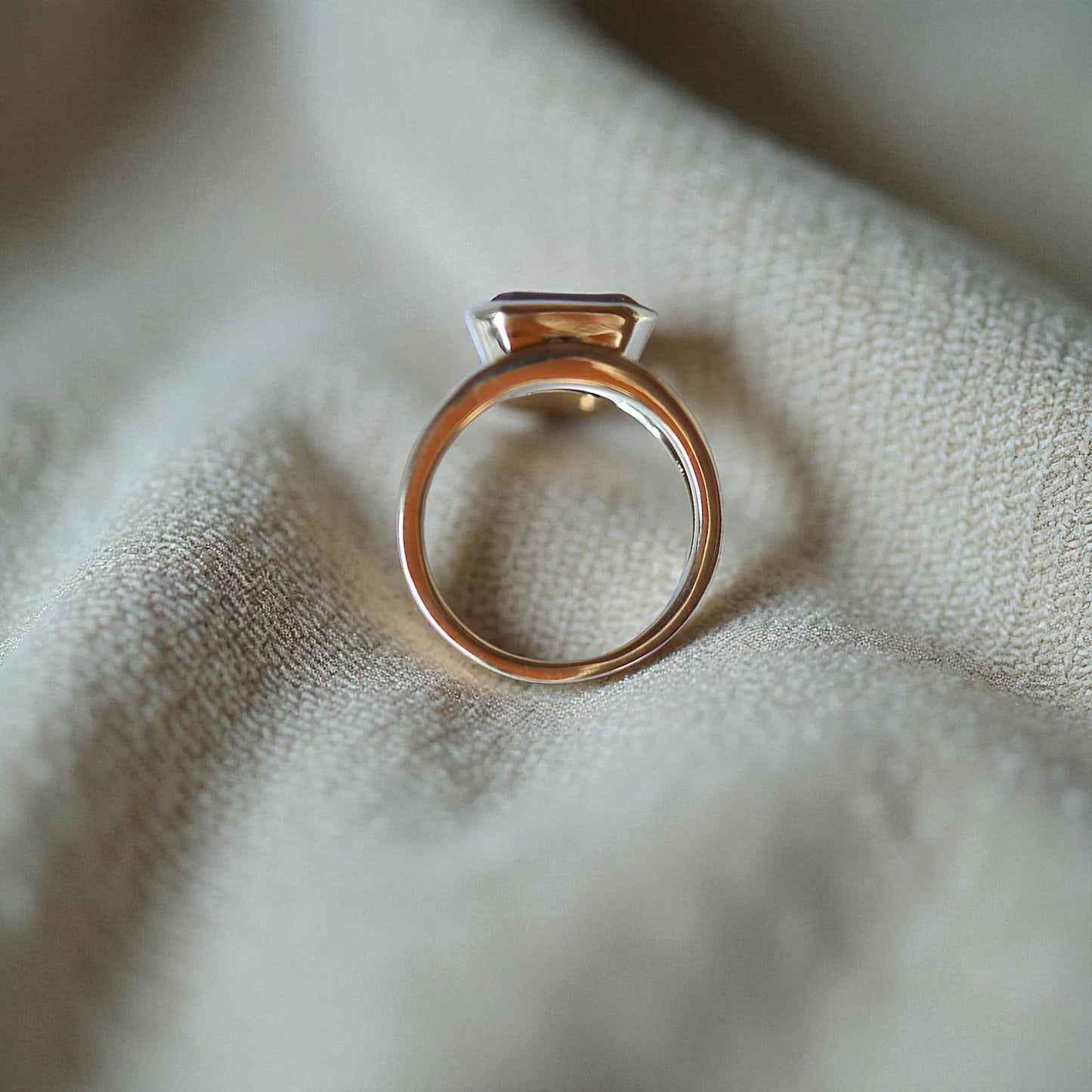 Ethically Mined Emerald Cut Orange Tourmaline Ring in 14k Yellow Gold