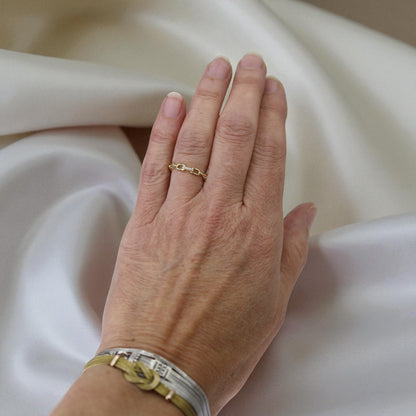 Diamond Link Band 14k Yellow Gold, 0.02ct