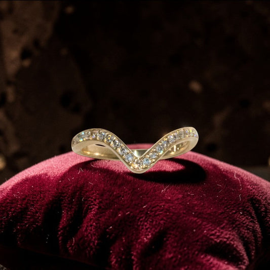 Diamond V Band For Marquise Solitaire - Petra Star