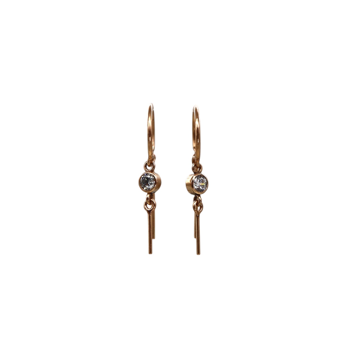 Bling Earrings in 14k Rose Gold