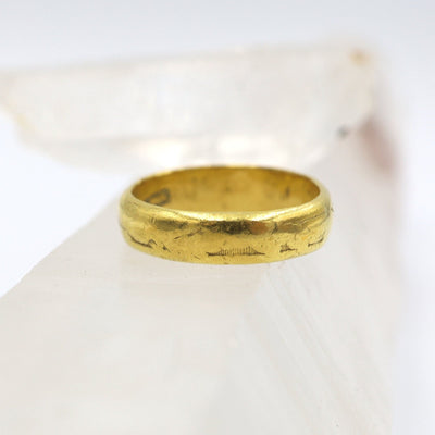22k gold Chinese Art Nouveau ring featuring intricate antique-inspired designs, showcasing traditional craftsmanship and elegant detailing.