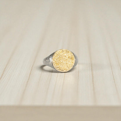 Classic Dusted Signet—22k Gold & Oxidized Silver