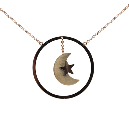 Crescent Moon and Star Necklace