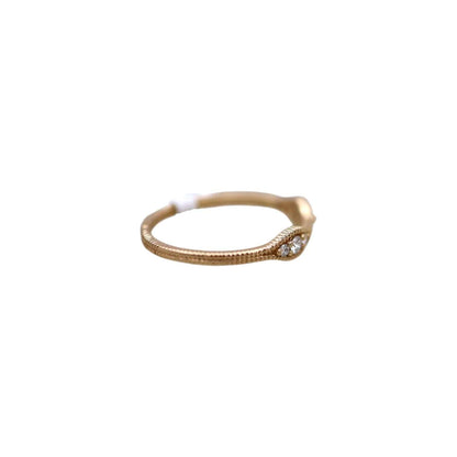 Miligrain Ribbed Diamond Band in 14k Gold