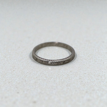 Art Deco Band in Platinum Dated 11.28.23 Size 6 - Petra Star