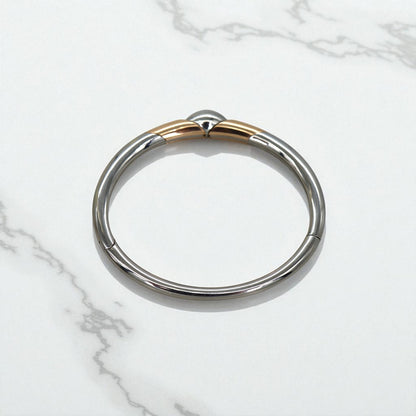 Pascal LaCroix Designer Men’s Bangle – 14k White & Rose Gold, Seamless Clasp, 60g - Petra Star