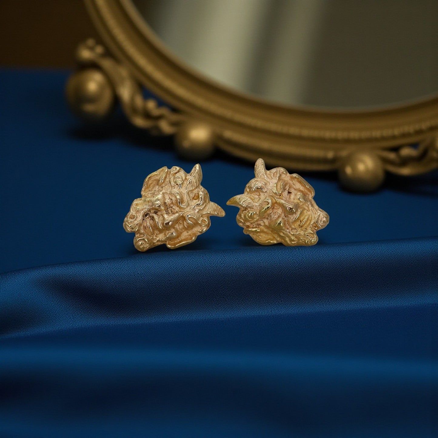 Vintage Devil Earrings in 18k Yellow Gold