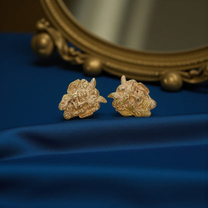 Vintage Devil Earrings in 18k Yellow Gold