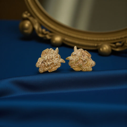 Vintage Devil Earrings in 18k Yellow Gold
