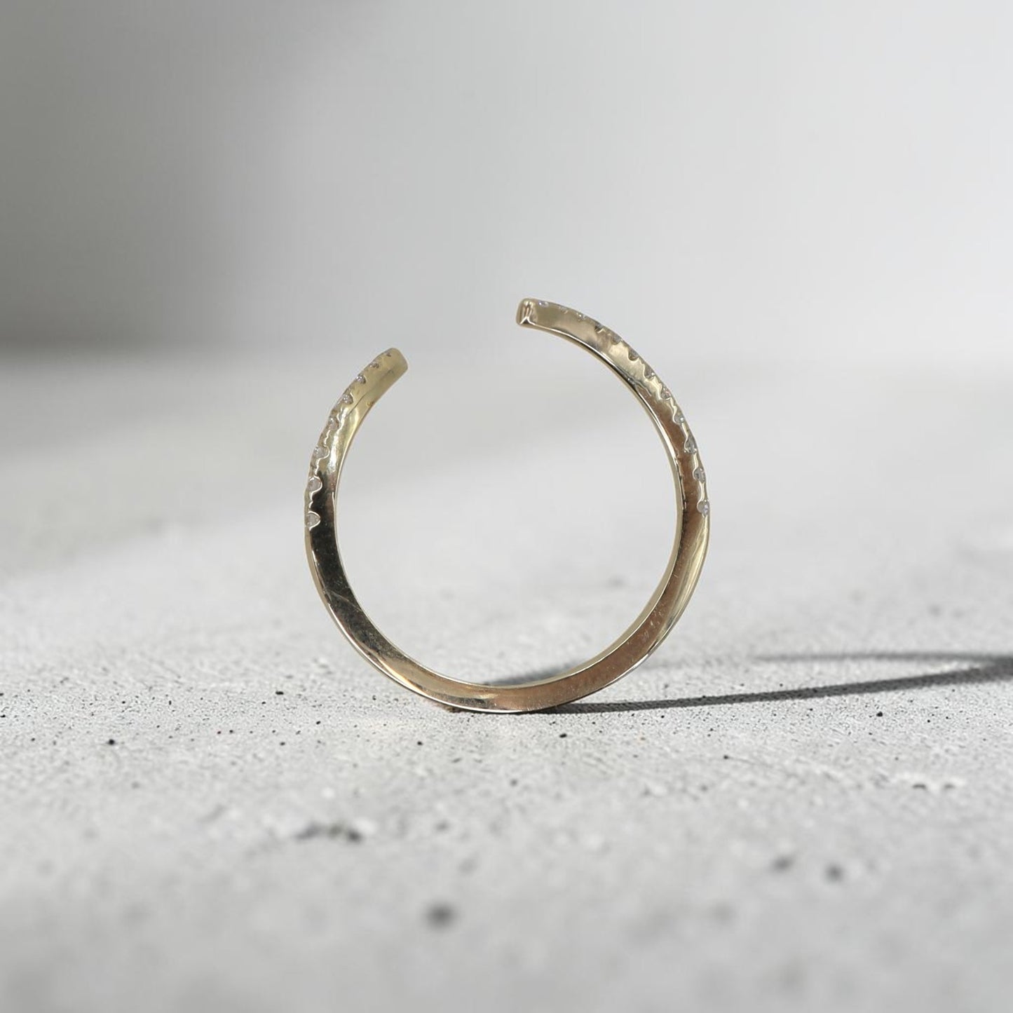 Open Space Diamond Wedding Band | Pavé Lab Diamond | 14k Yellow Gold | Petra Star - Petra Star