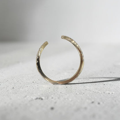 Open Space Diamond Wedding Band | Pavé Lab Diamond | 14k Yellow Gold | Petra Star - Petra Star