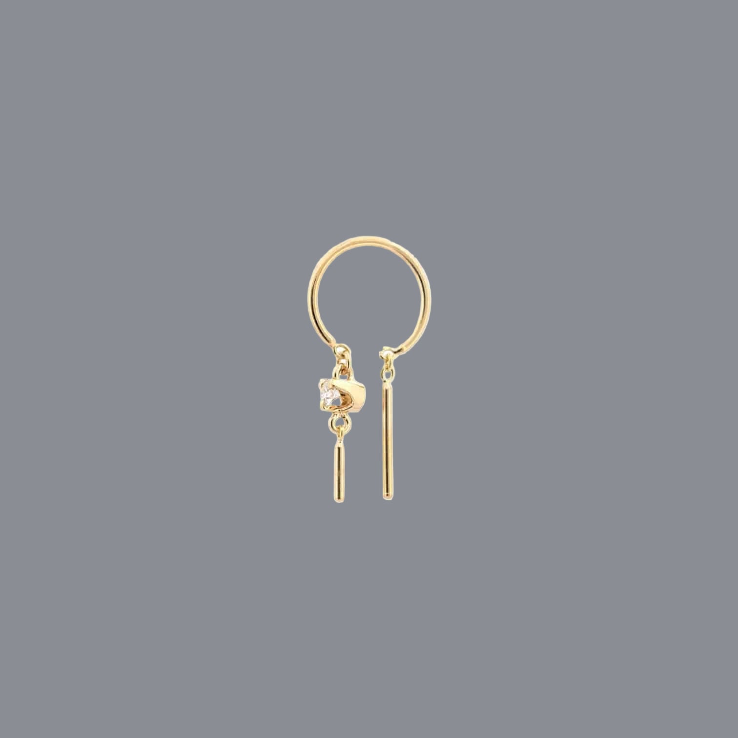 Diamond Baby Chime Earrings in 14k White Gold - Petra Star