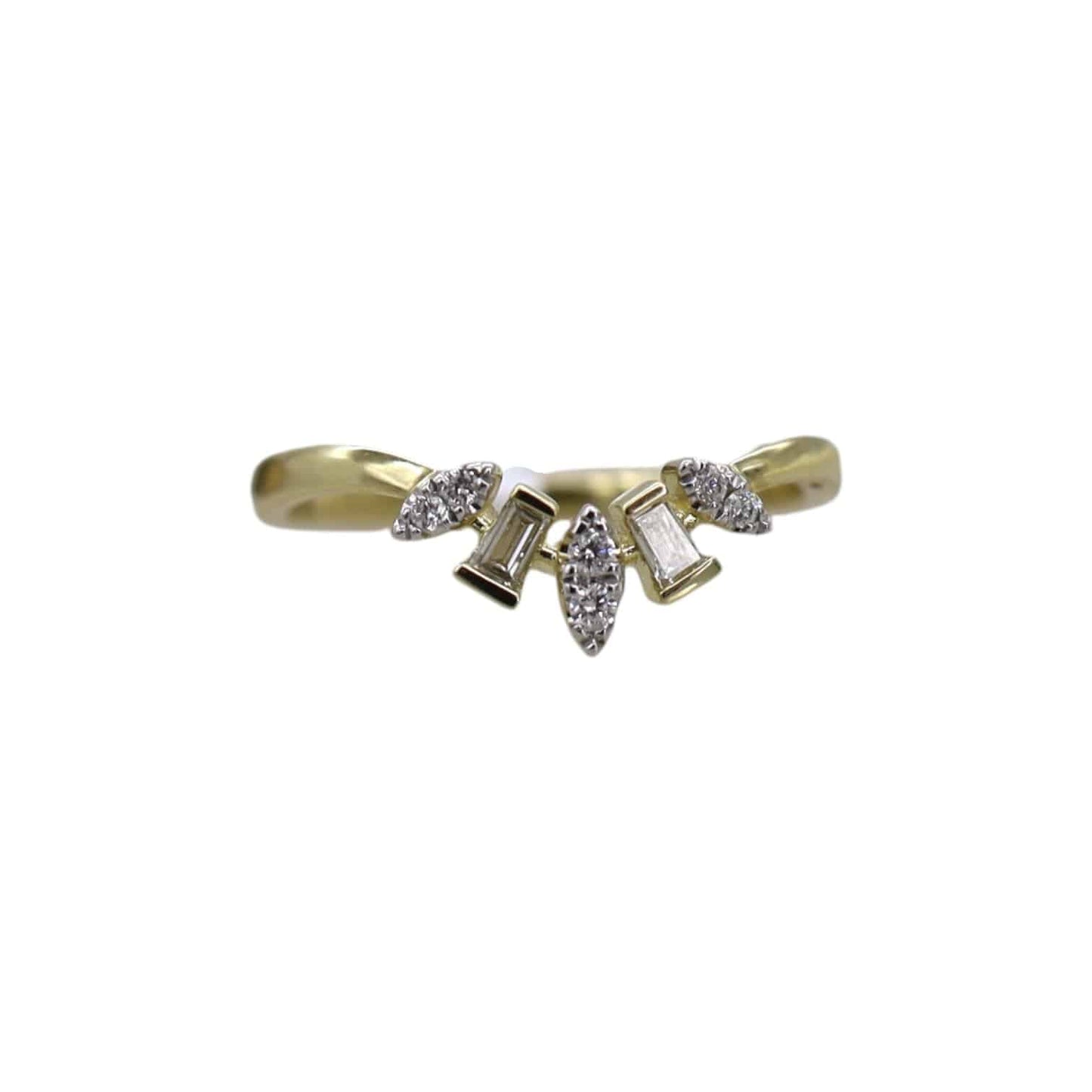 Tiara Diamond Band with Baguettes in 14k Gold