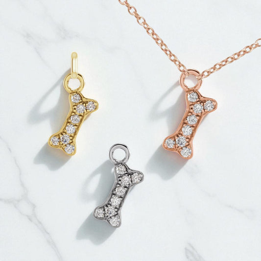 Dog Bone Diamond Charm (Supports Friends of Animals) - Petra Star