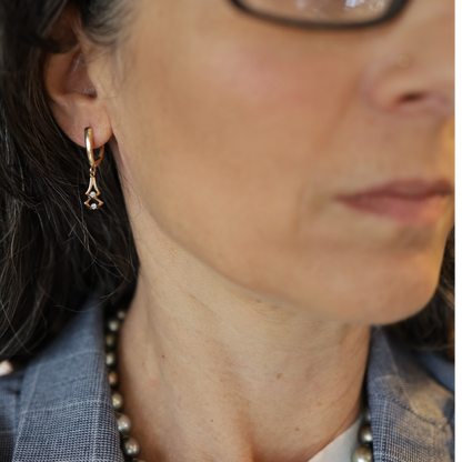 Upcycled Diamond Drop Earrings – 1990s Vintage Bracelet Conversion, 14k Yellow Gold - Petra Star