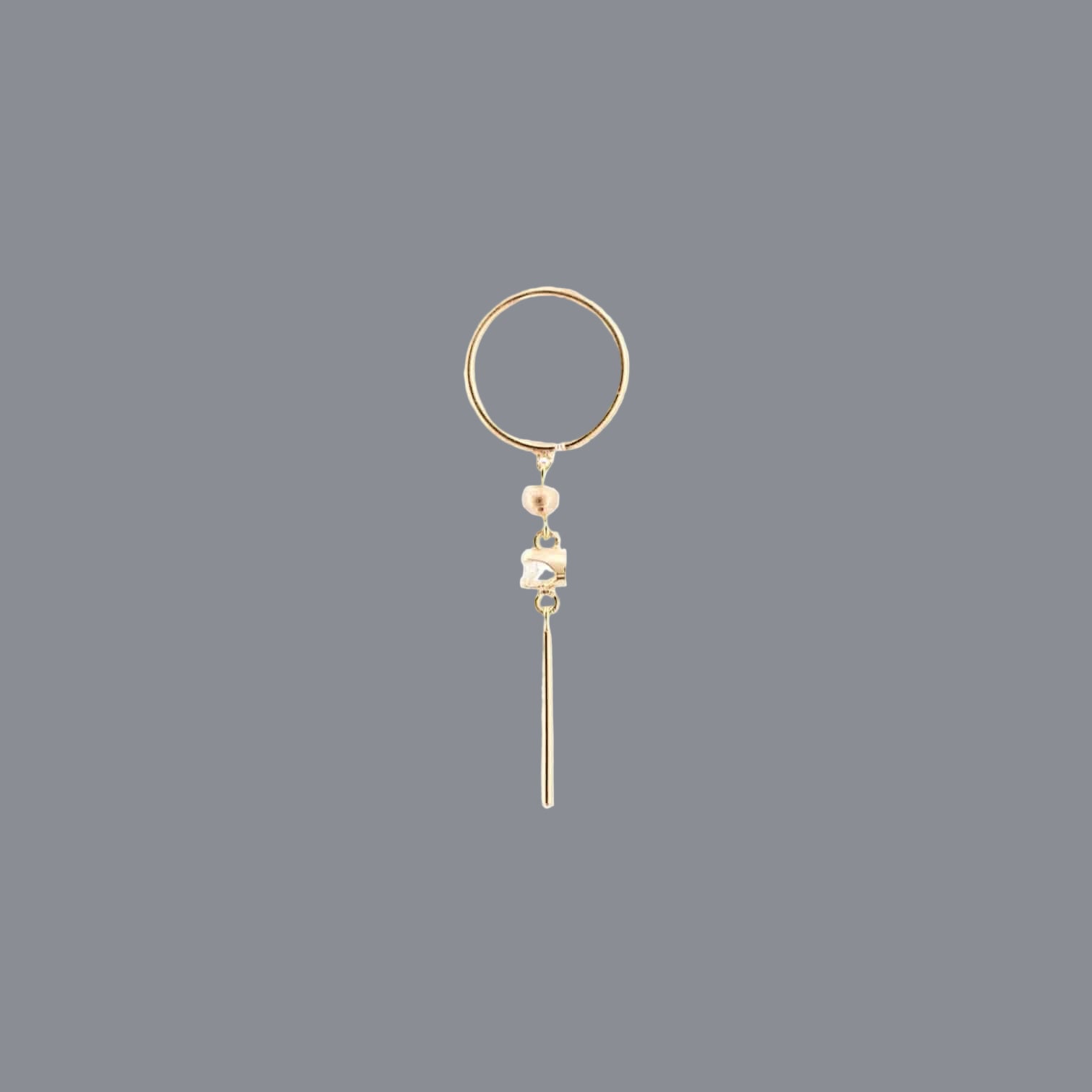 Diamond Huggie Drop Earrings in 14k Yellow Gold - Petra Star