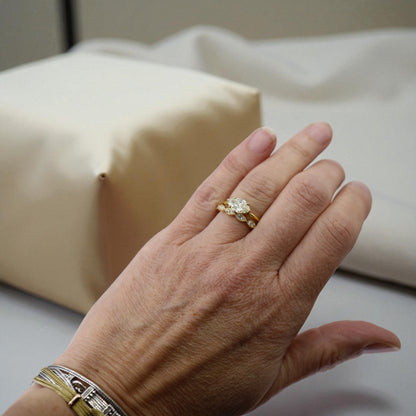 Milgrain Pavé Set Marquise Diamond Band